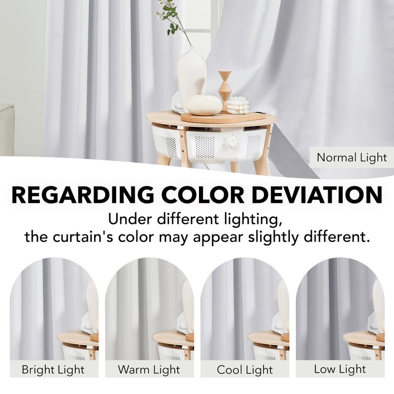 Deconovo Room Darkening Curtains for Living Room, Star White Light Filtering Thermal Drapes 63 Inches Long, Back Tab and Rod Pocket Window Curtains, 52W x 63L Inch, 2 Panels - Image 3